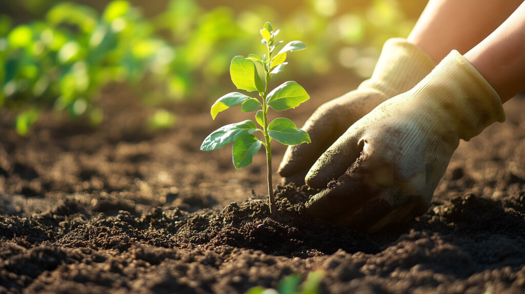 hands planting a tree